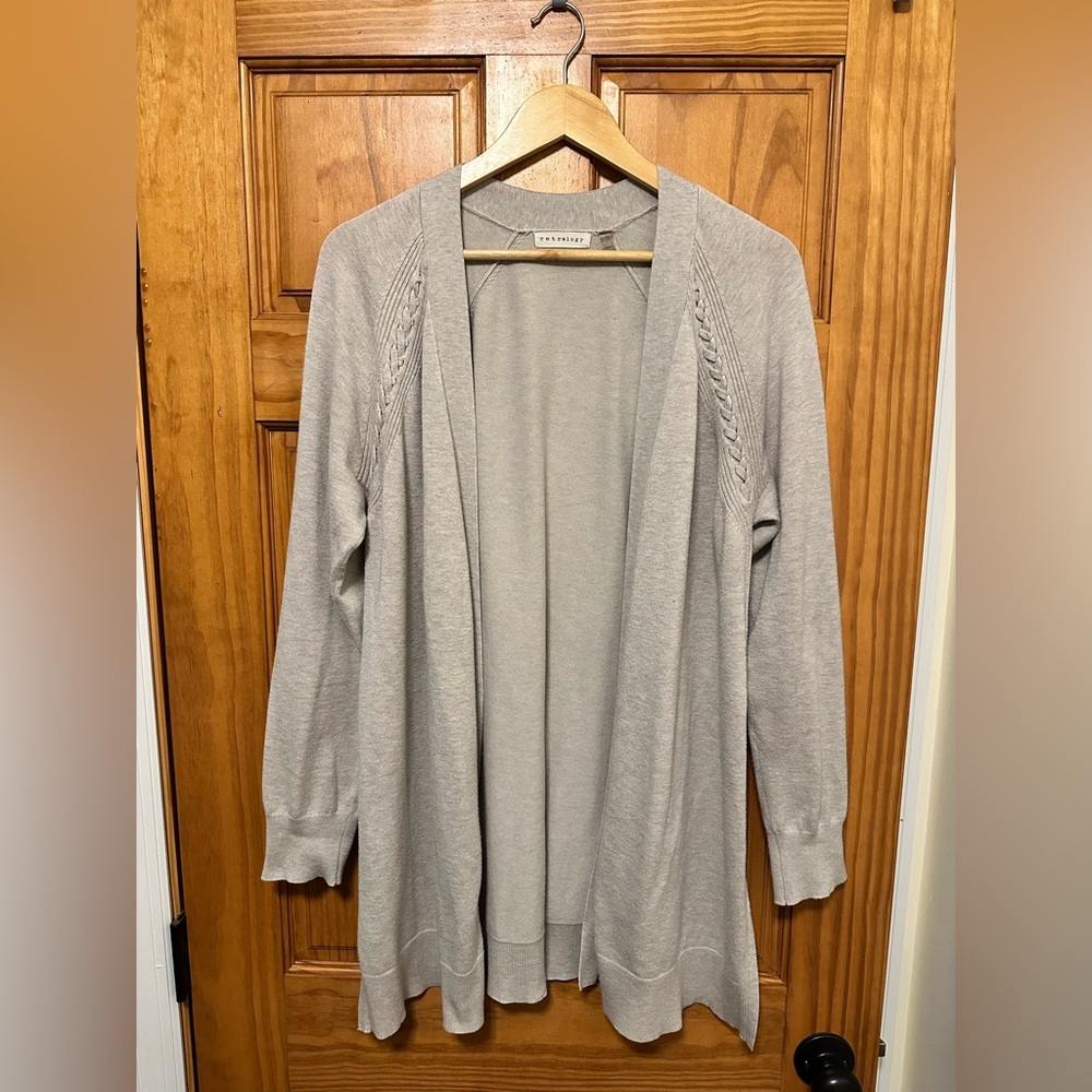 Elegant Tan Open-Front Cardigan